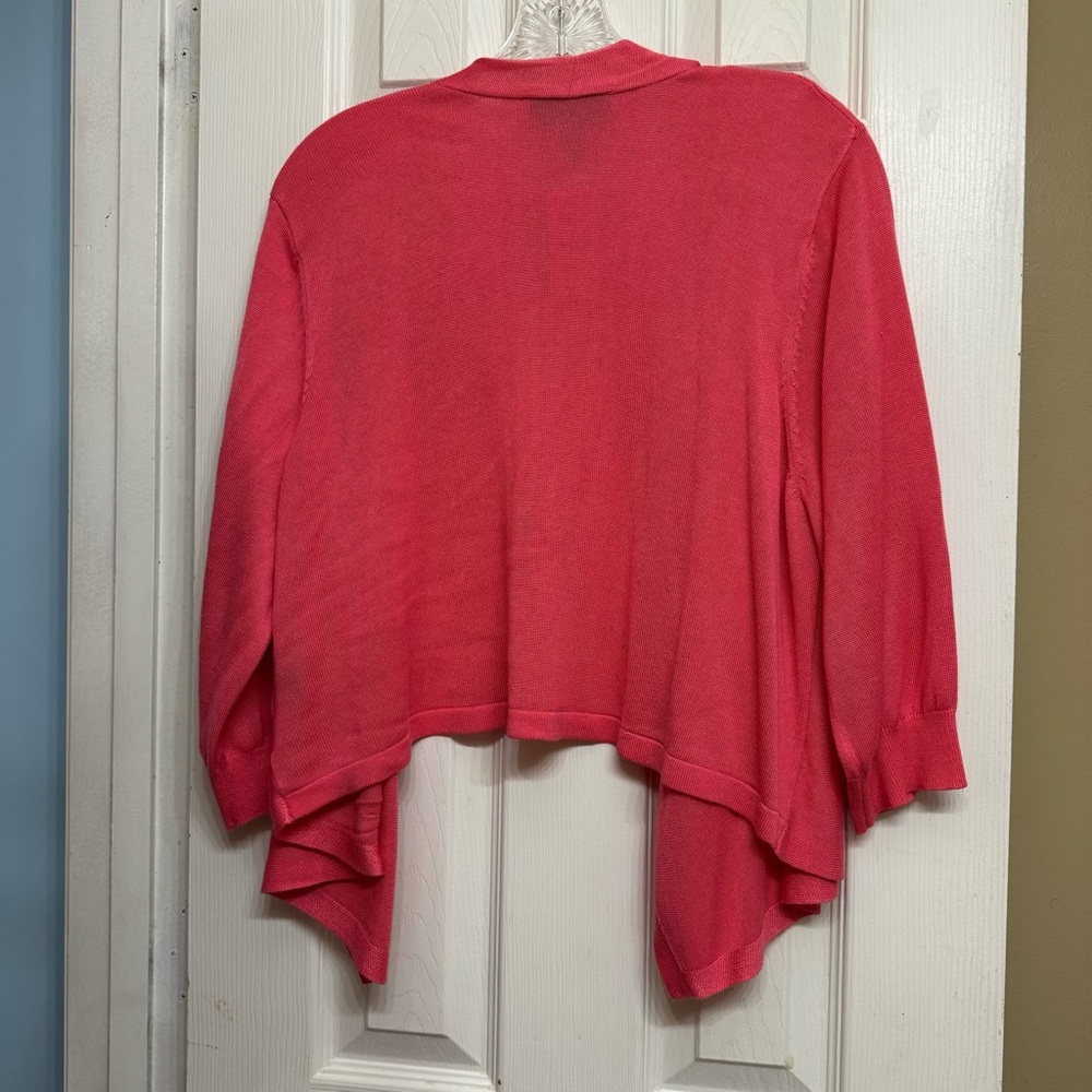 NWT Lane‎ Bryant Open Front Drape Shrug Cardigan Cabo Coral Pink Size 14/16 - Picture 15 of 15